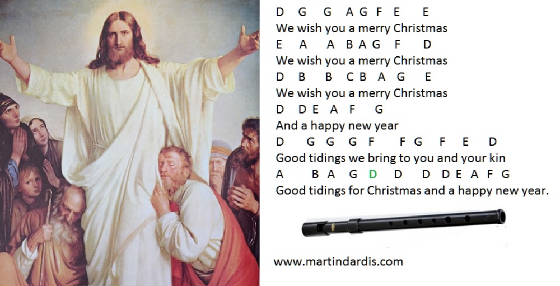 We Wish You A Merry Christmas Tin Whistle Notes - Irish folk songs