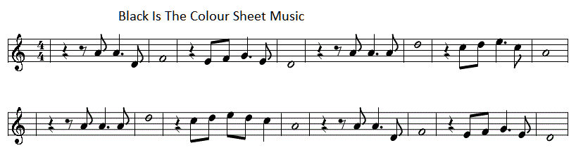 Black is the colour sheet music