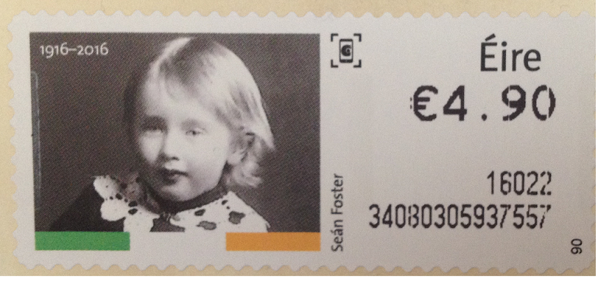 An Post commemorative 1916 stamp shows girl