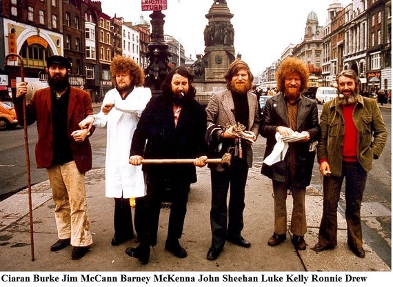 The Dubliners folk group on O'Connell Street Dublin