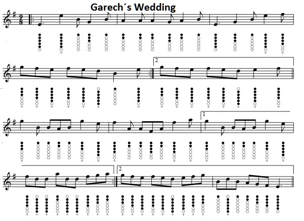 Garechs Wedding sheet music for tin whistle