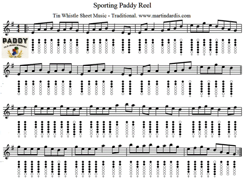 The Sporting Paddy Reel Tin Whistle Sheet Music