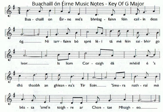 Buachaill On Eirne sheet music score in G Major