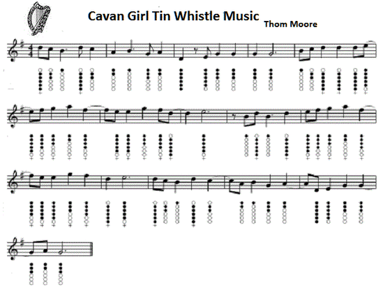 Cavan Girl Sheet Music And Tin Whistle Notes