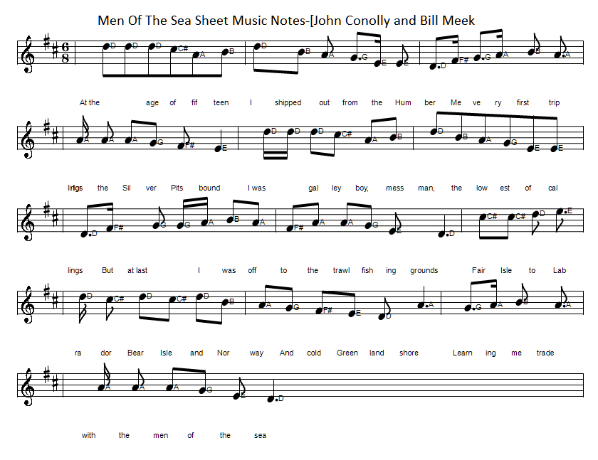 Men of the sea sheet music notes