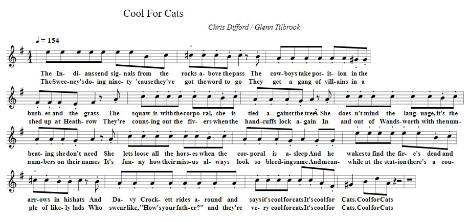 Cool For Cats Sheet Music By Squeeze
