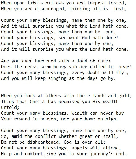 Count your blessing lyrics