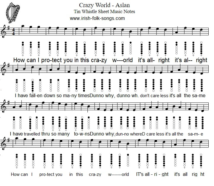 Crazy World Sheet Music By Aslan