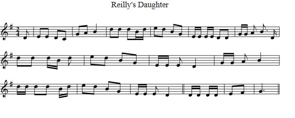 Reilly's Daughter sheet music notes