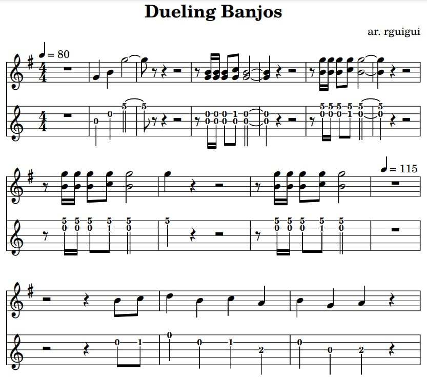 Dueling banjos 5 string tab