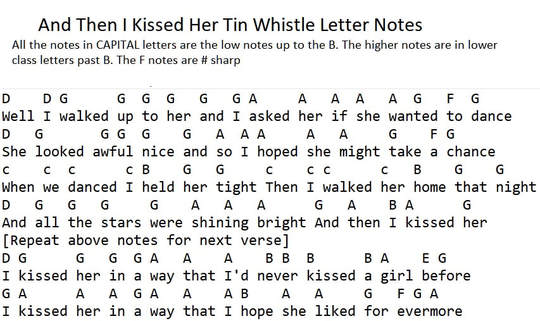 And then I kissed her letter notes