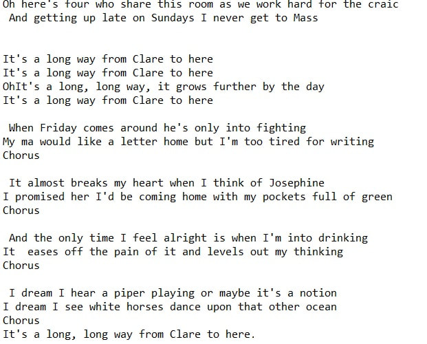 From Clare To Here Lyrics