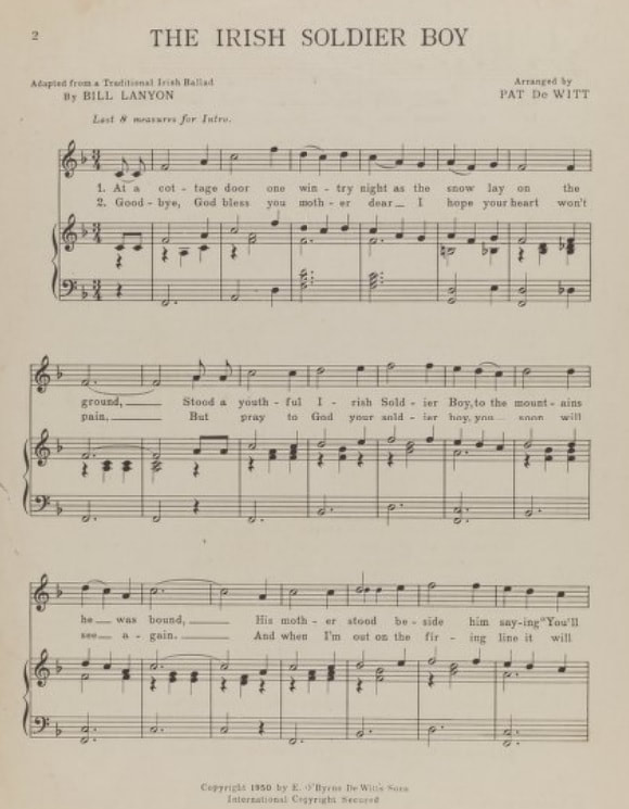 Irish soldier boy sheet music page 1