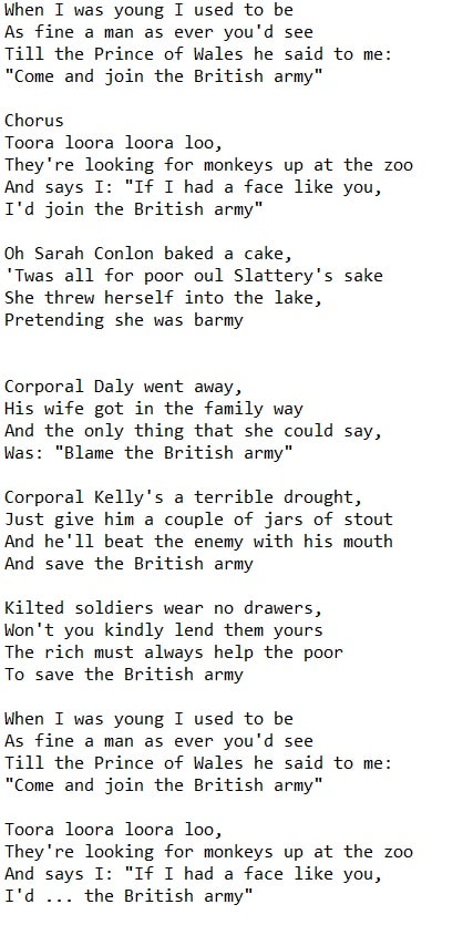 Join the British Army lyrics by The Dubliners