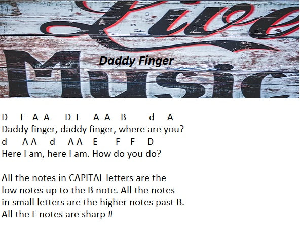 Daddy finger letter notes