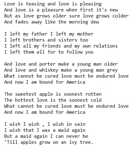 Love is teasing lyrics by Luke Kelly