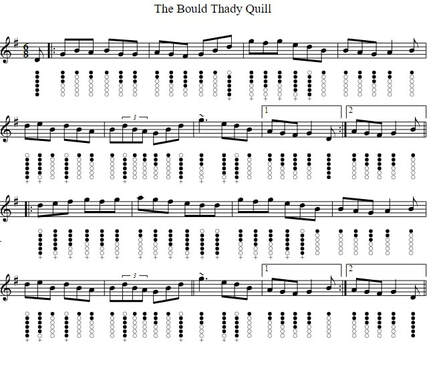 The Bould Thady Quill SHEET MUSIC NOTES
