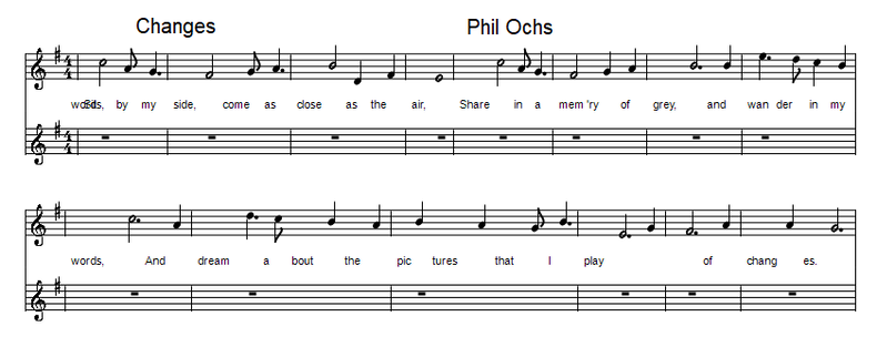 Changes sheet music by Phil Ochs and Christy Moore