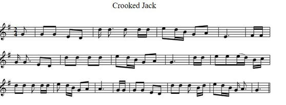 Crooked Jack sheet music in the key of G