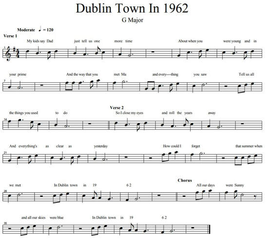 Dublin town in 1962 sheet music