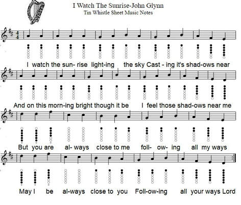 I watch the sunrise sheet music for tin whistle