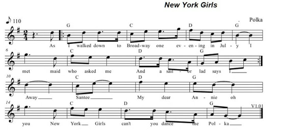 new york girls dance the polka sheet music