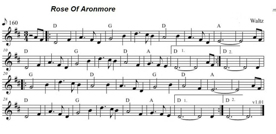 Rose of aronmore sheet music