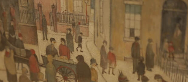 Street Hawker painting by L.S. Lowry