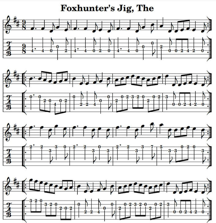 The foxhunters jig guitar tab