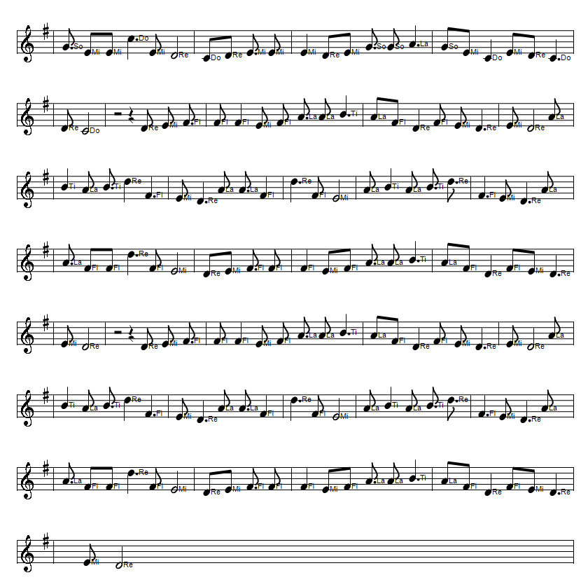 Part two of Raglan road sheet music in the key of G Major in solfege notes