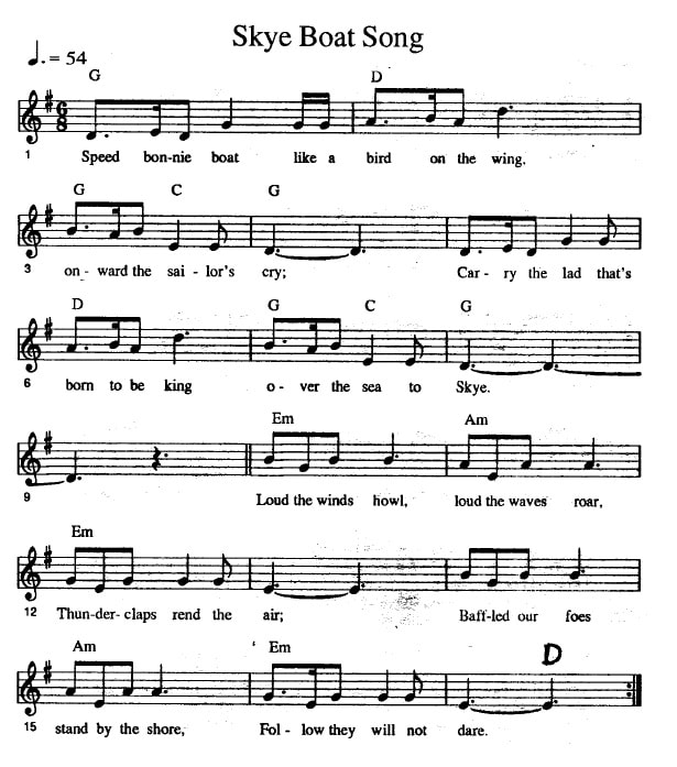 The Skye Boat Song sheet music