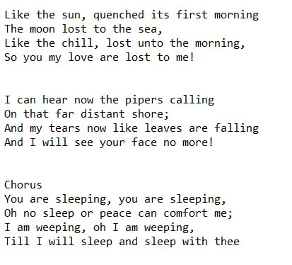 The Chieftains lyrics Lullaby for the dead