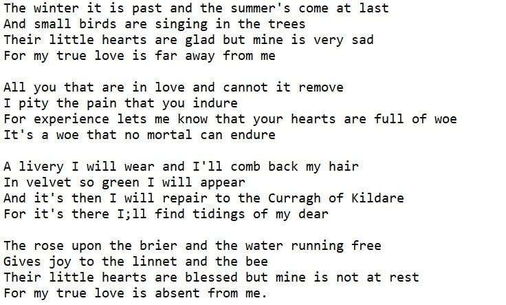 The Curragh of Kildare lyrics