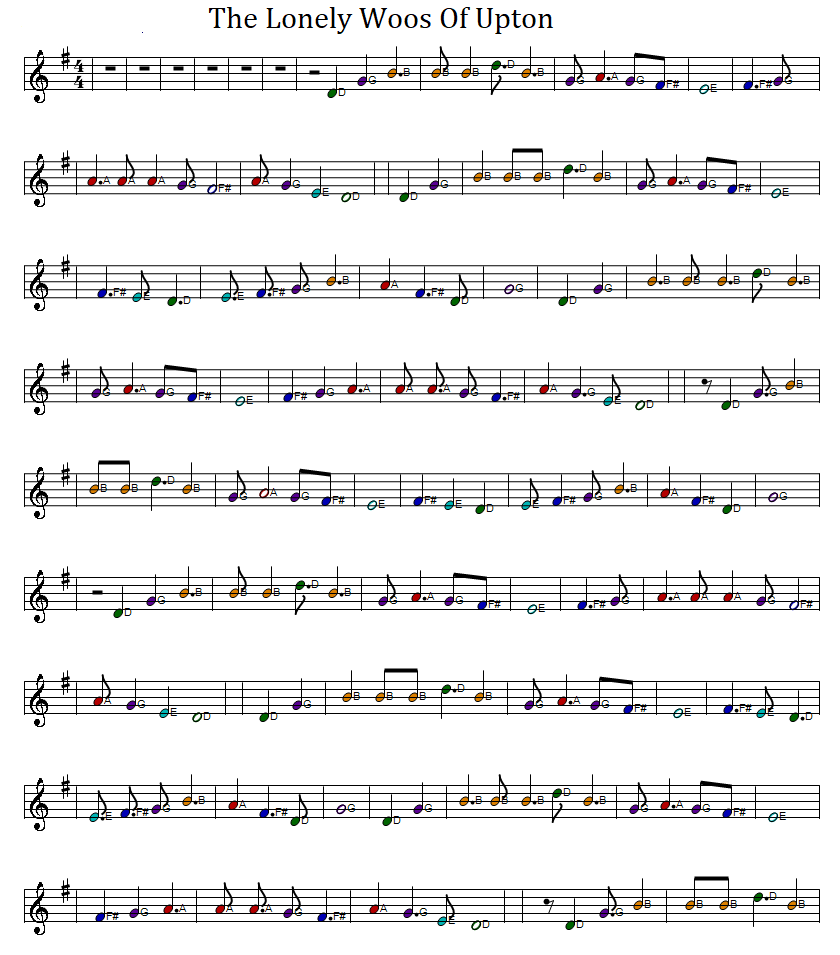 The lonely woods of Upton full sheet music score in the key of G Major