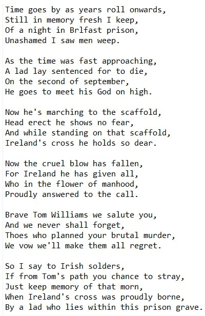 Tom Williams lyrics