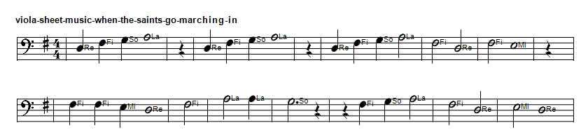 Viola sheet music in G Major when the saints go marching in