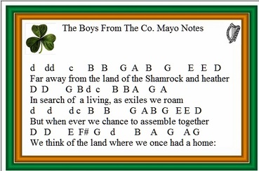 The boys from the Co. Mayo tin whistle music notes