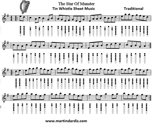 The Star Of Munster Tin Whistle Sheet Music