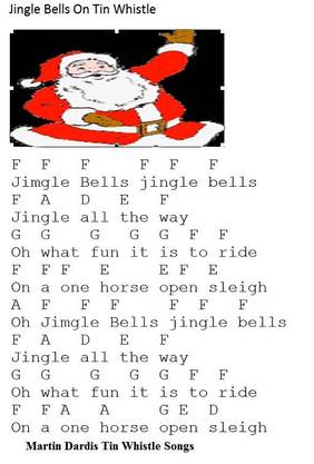 Jingle bells tin whistle letter notes