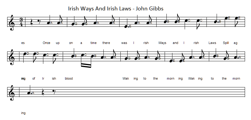 Irish ways and Irish laws sheet music notes