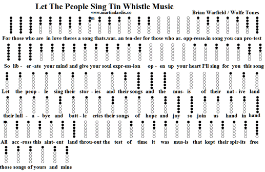 Let The People Sing Tin Whistle Sheet Music