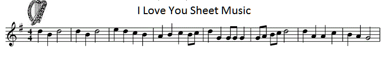 Barney theme song i love you piano sheet music