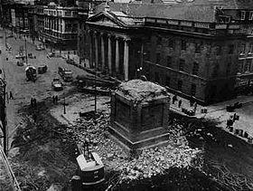 Nelson's Pillar after it was blown up in 1966