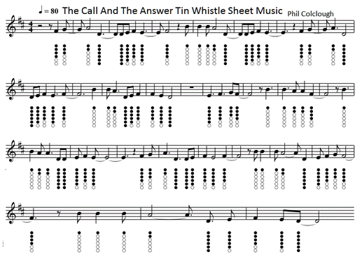 The Call And The Answer tin whistle sheet music