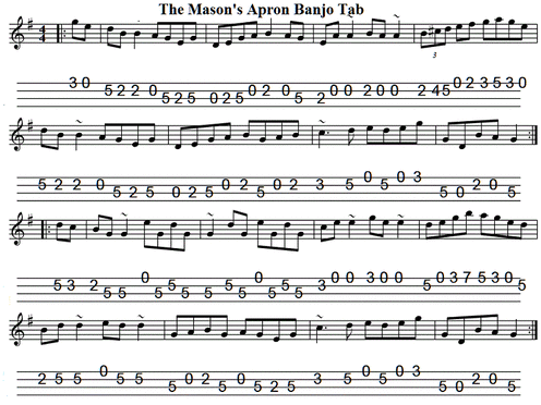 the masons apron banjo tab
