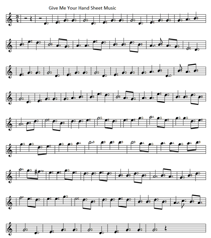 Give me your hand song sheet music in C Major with letter notes