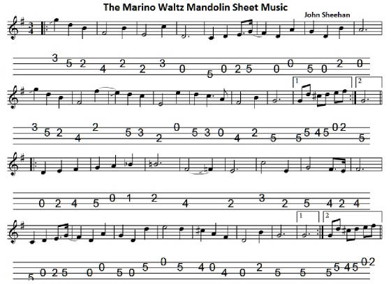 The Marino Waltz Banjo Tab By John Sheehan