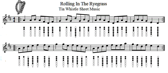 Rolling In The Ryegrass Tin Whistle Sheet Music
