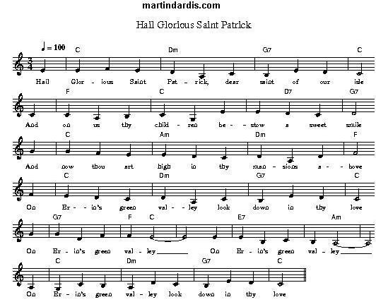 Hail glorious saint patrick sheet music