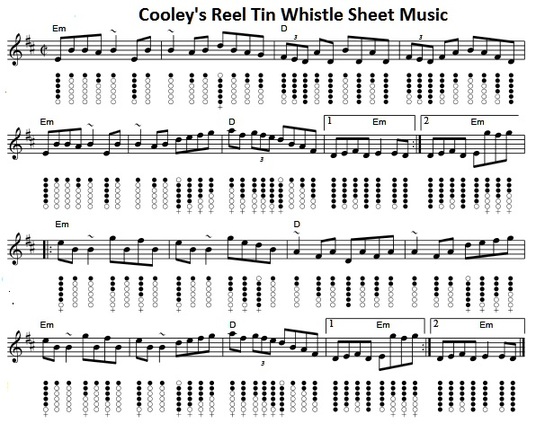 Cooley's Reel Tin Whistle Sheet Music 